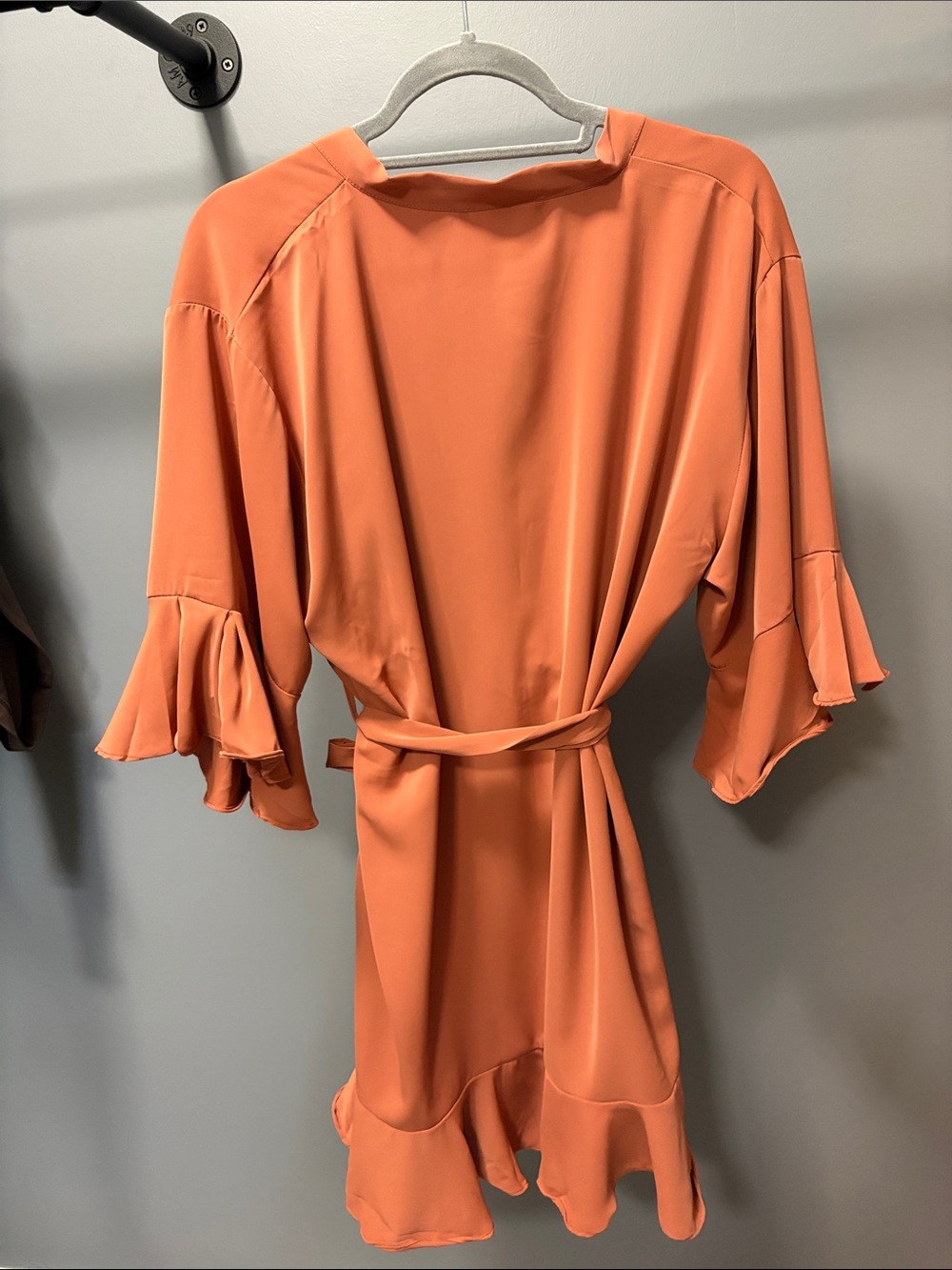 Women's Coral Wrap Robe with Ruffle Trim - Picture 2 of 2